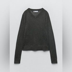 ZARA NWT Cropped Alpaca and Wool Blend Sweater
